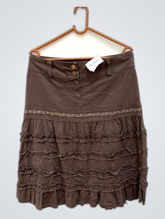 Brown Ruffled Skirt
