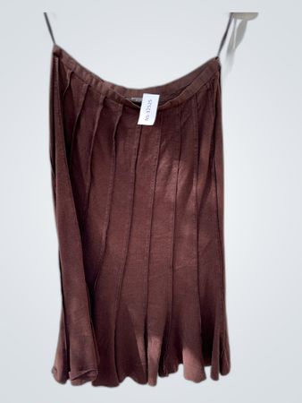 Brown Pleated Skirt