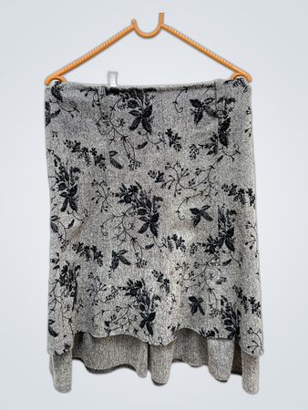 Gray Floral Skirt