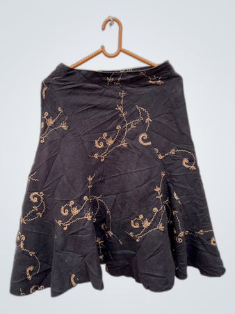 Black Skirt with Gold Embroidery