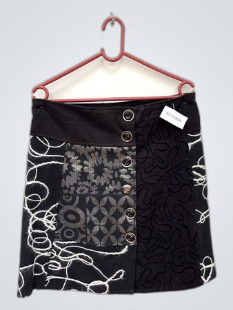Black Patchwork Skirt
