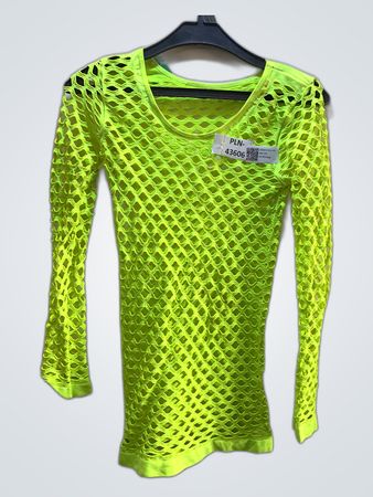 Neon Green Mesh Long Sleeve Top