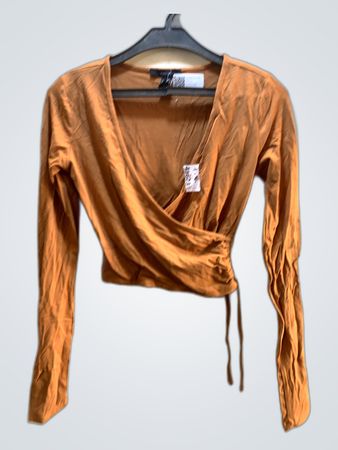 Forever 21 Rust Long Sleeve Wrap Top