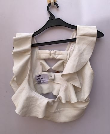 River Island White Ruffled Bandeau Top