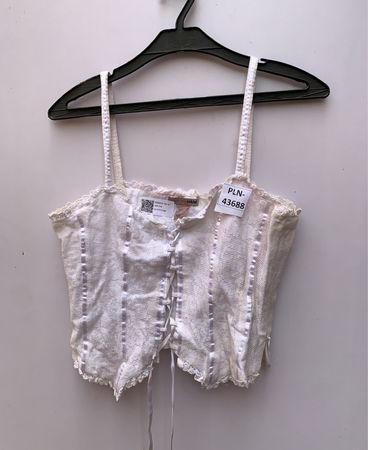 H&M White Lace-Up Cami Top