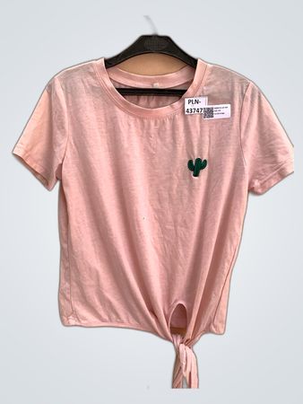 Unbranded Pink Cactus Embroidered Crop T-Shirt