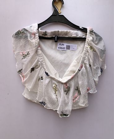 H&M Embroidered Off-Shoulder Top