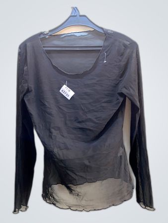 Unbranded Black Sheer Long Sleeve Blouse