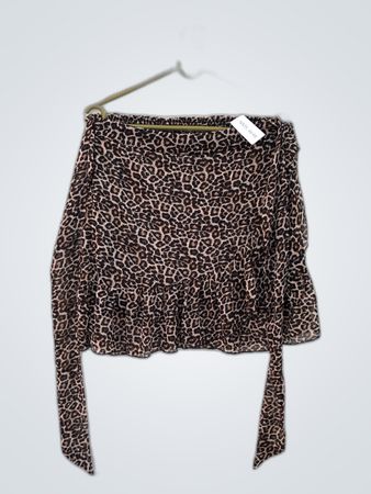 Neo Noir Leopard Print Mini Wrap Skirt