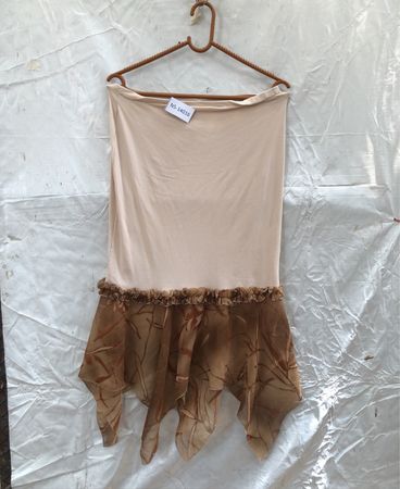 Peach-colored Top with Ruffled Hem