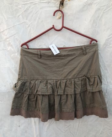 Girl Tribe Khaki Ruffled Mini Skirt