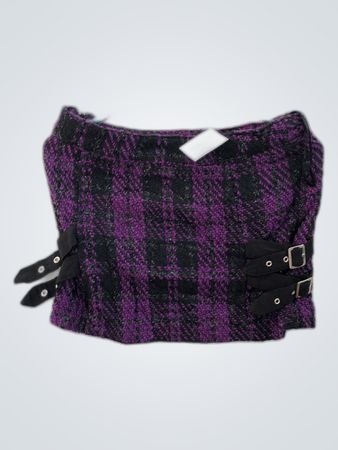 Unbranded Purple Black Plaid Mini Skirt
