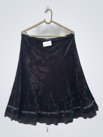 LDA Black Velvet Skirt