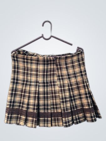 Unbranded Plaid Pleated Mini Skirt