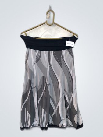 Gray and Black Patterned Skirt