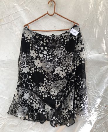 Black and White Floral Blouse