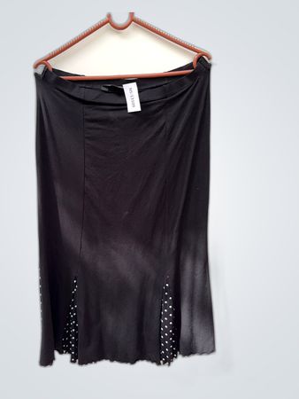 Forever by Michael Gold Black Polka Dot Midi Skirt
