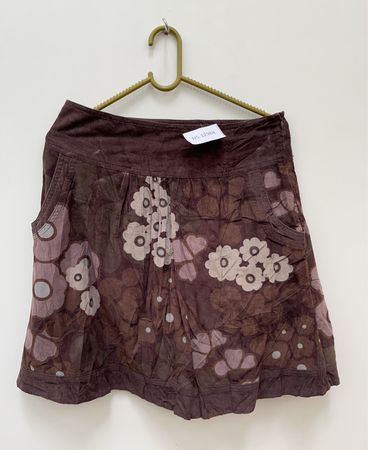 Unbranded Floral Corduroy Mini Skirt