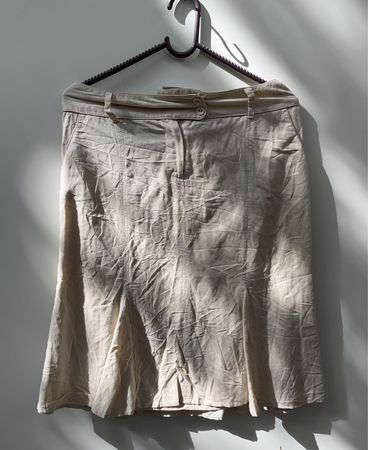 Camapau Beige Pleated Mini Skirt