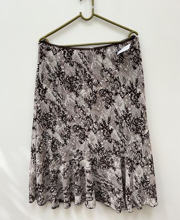 Unbranded Grey Paisley Print Midi Skirt