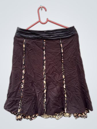 Brown Floral Skirt