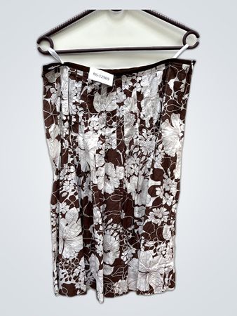 Brown and White Floral Skirt
