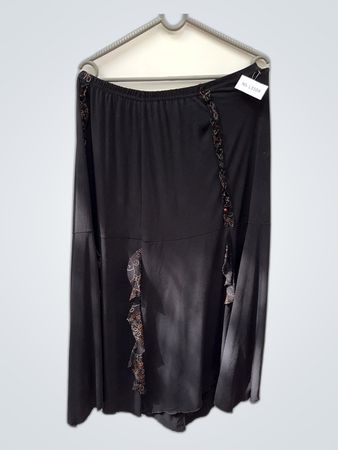 Black Skirt with Floral Details