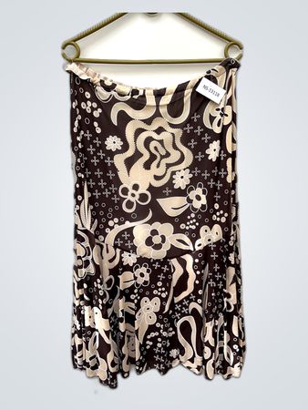 Brown and Beige Floral Dress