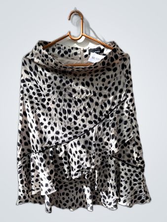 Lucy Paris Black and White Animal Print Skirt