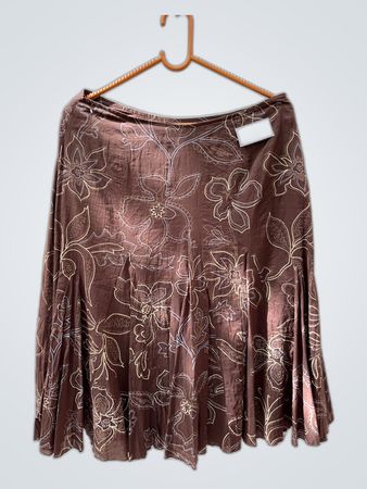 Brown Floral Skirt