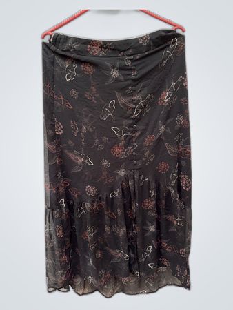 Black Floral Skirt