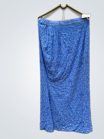 Blue Beaded Midi Skirt