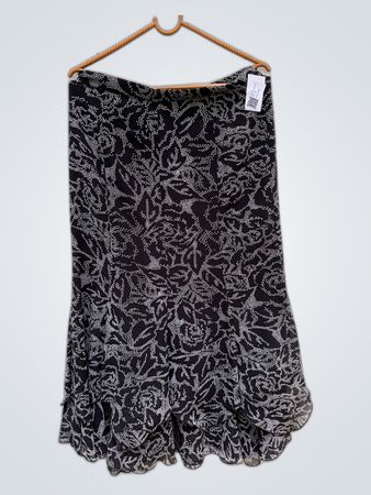 Lotos Black Floral Skirt