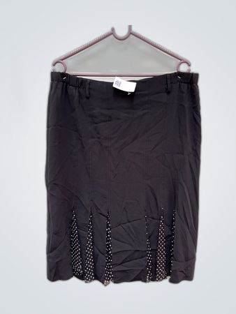 Unbranded Black Pleated Mini Skirt with Polka Dot Hem