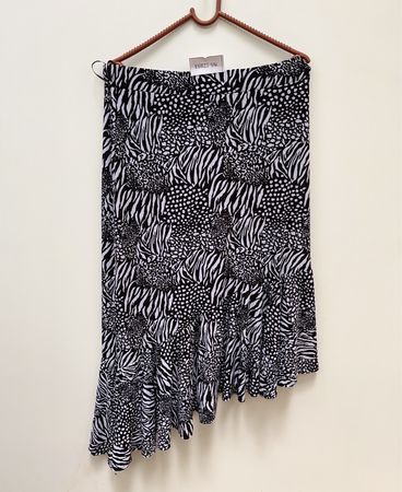 QED London Zebra Print Skirt
