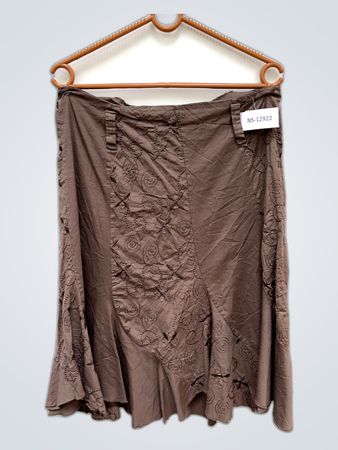 Brown Embroidered Skirt