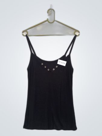 Black Tank Top with Grommets
