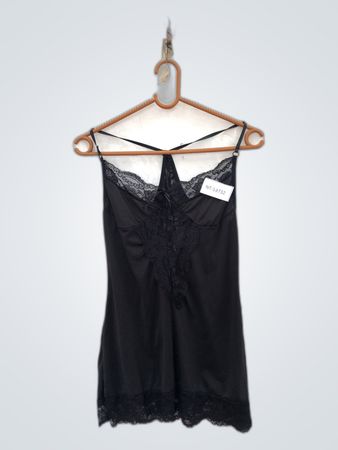 Black Lace Trim Chemise