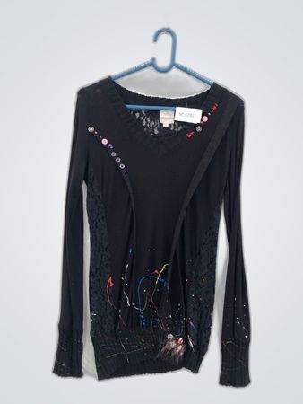 Dy Design Women's Black Long-Sleeve Sweater
