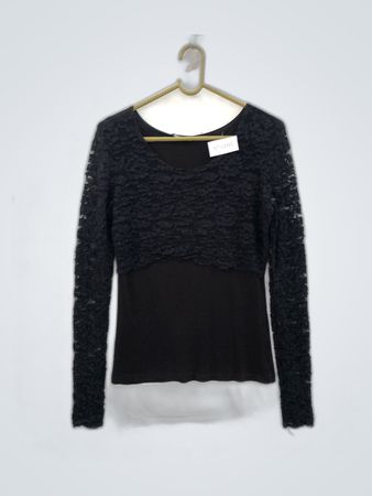 SAGAIE Paris Black Lace Top