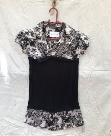 Black and White Floral Blouse