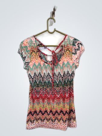 Depech Women's Multicolor Patterned Top