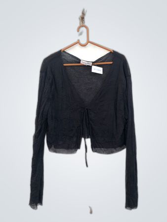 Black Sheer Long Sleeve Top