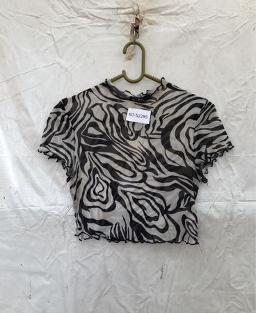 NLV ONE Black and White Zebra Print Top