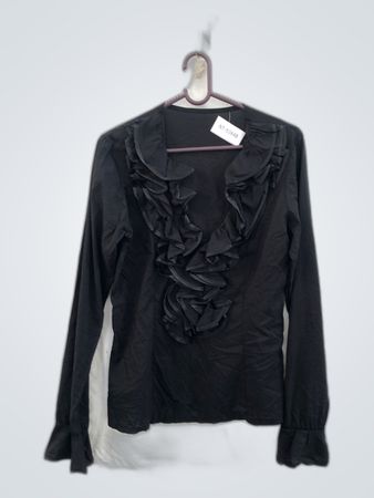 Black Ruffled Blouse