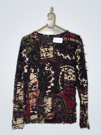 Long Sleeve Top with Abstract Pattern