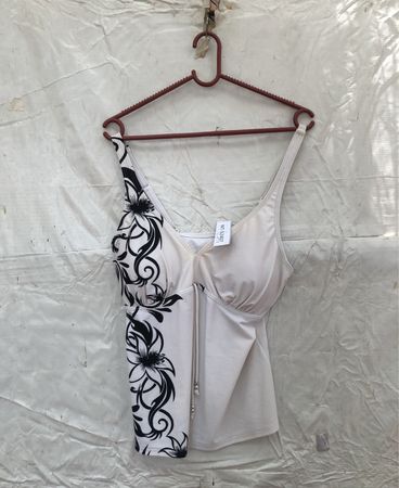 White and Black Floral Bodysuit