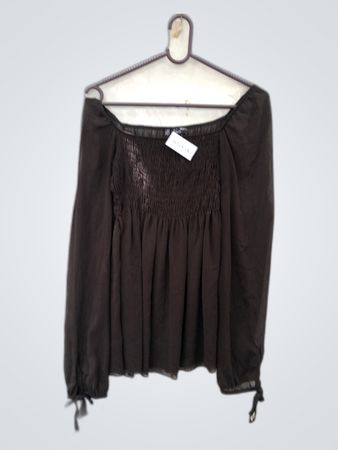 Brown Smocked Top