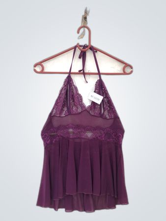 Purple Lace Babydoll Top