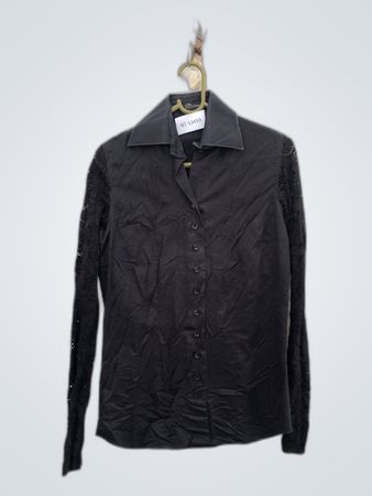 Black Long-Sleeve Button-Down Shirt